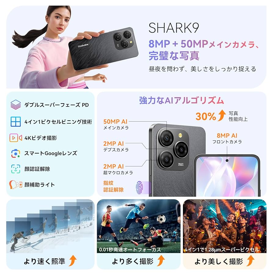【最終特価】激美品 Blackview Shark9 24GB 256GB Blackview SHARK 9 5G Smartphone 24GB+256GB 6.7